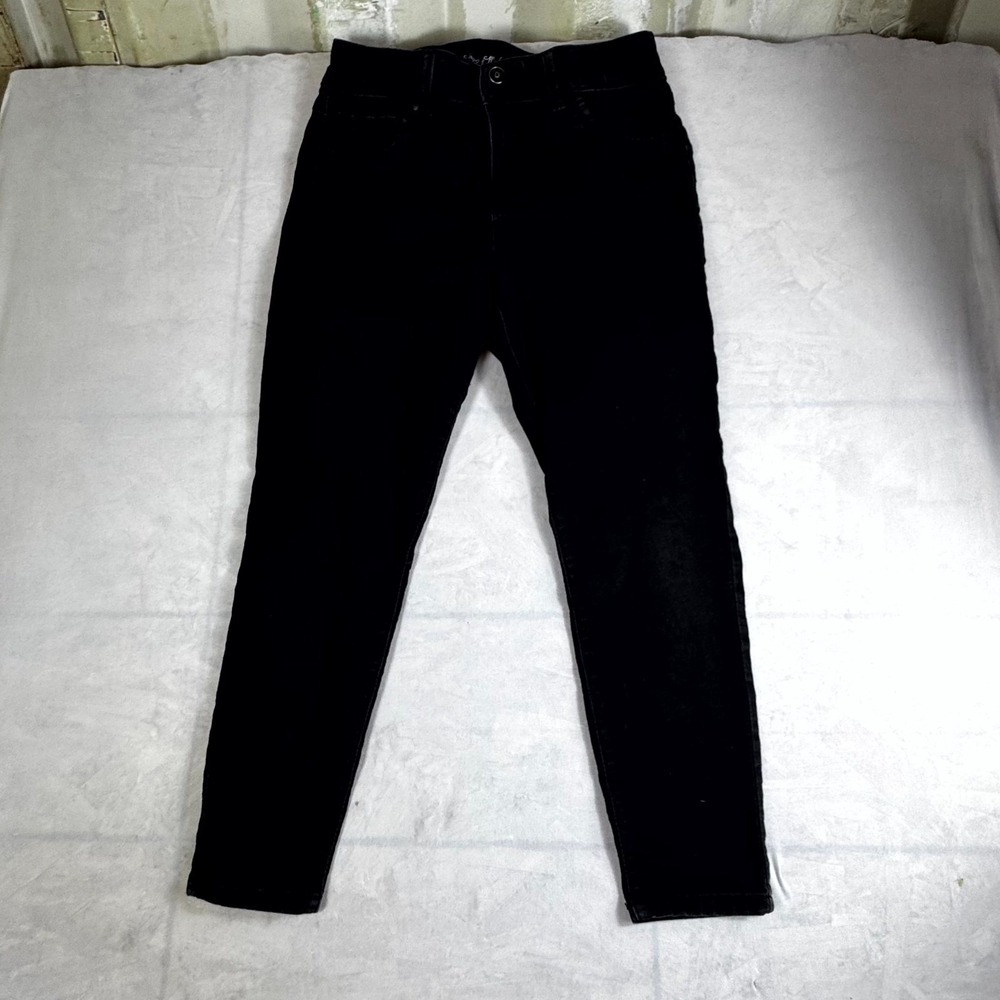 Young & Modern Skinny Jeans Womens 10 Petite Black Denim Cotton Stretch Travel
